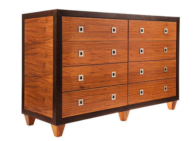 Gustav dresser in sapele with hand-cut dovetailed drawers