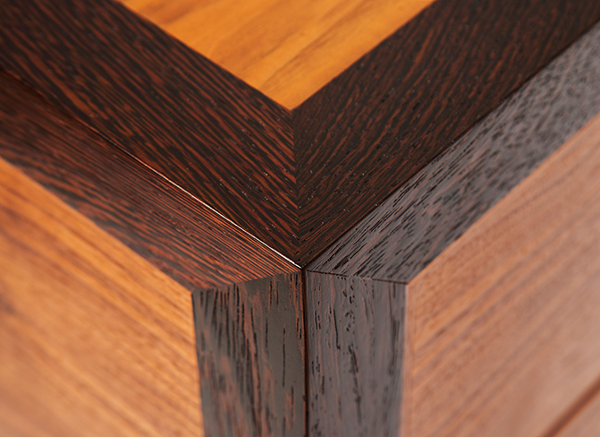 Hand-cut joinery in a solid hardwood frame in the Cafasso shop